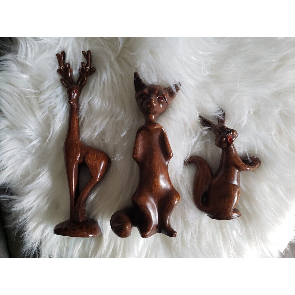 Unbreakable Solid Wood Made In Italy Animals Set Of 3